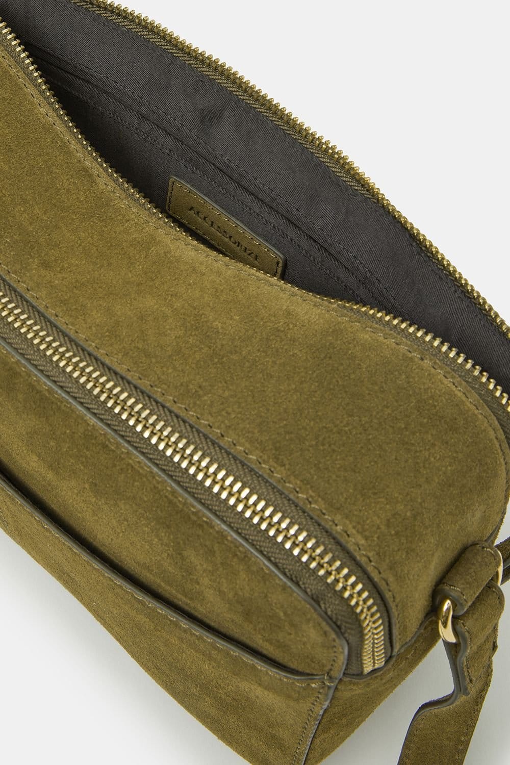 Accessorize Accessorize Women's Double Zip Suede Camera Bag in Green - 4