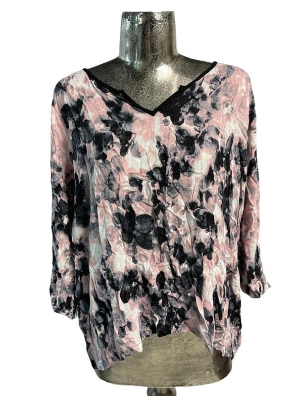 SoftB SOFT B Tunic T-Shirt Size M 14 Pink Mix Floral Women'ss Top NEW EU42 RRP £45