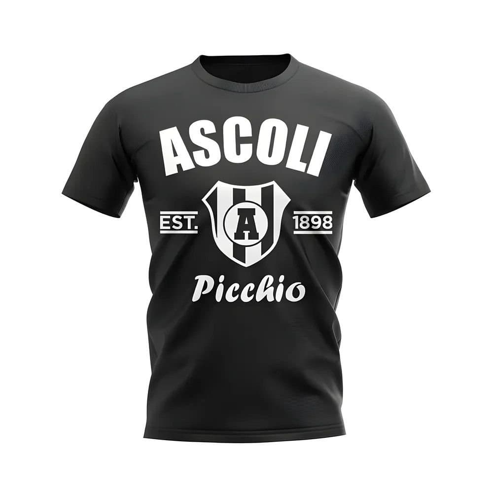 Ascoli Ascoli Men's Personalised Established Football T-Shirt in Black