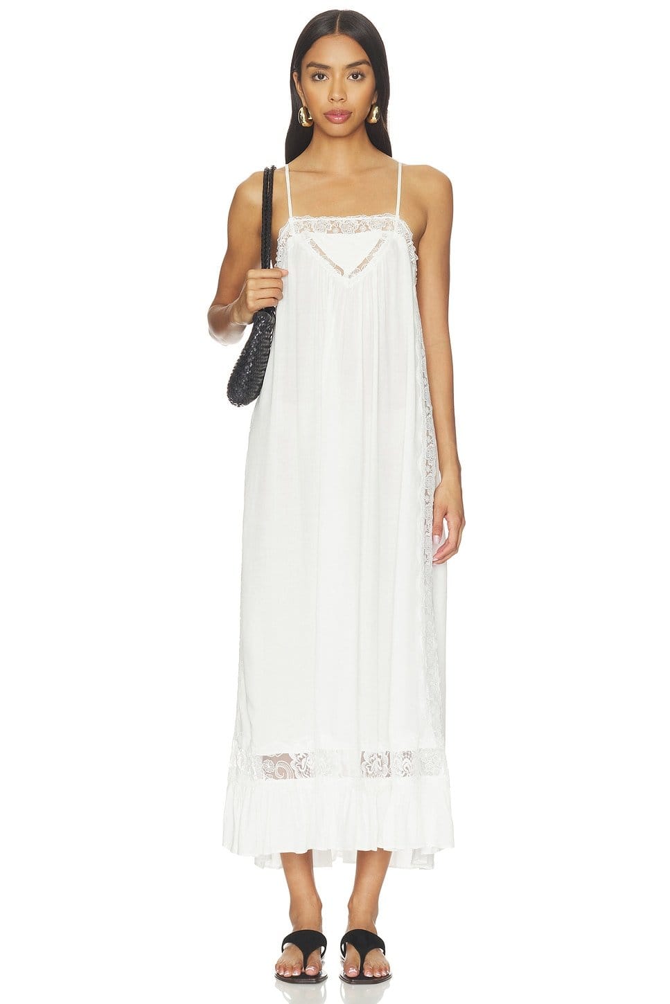 Revolve Kiss Me Later Slip Dress in Clean Ivory