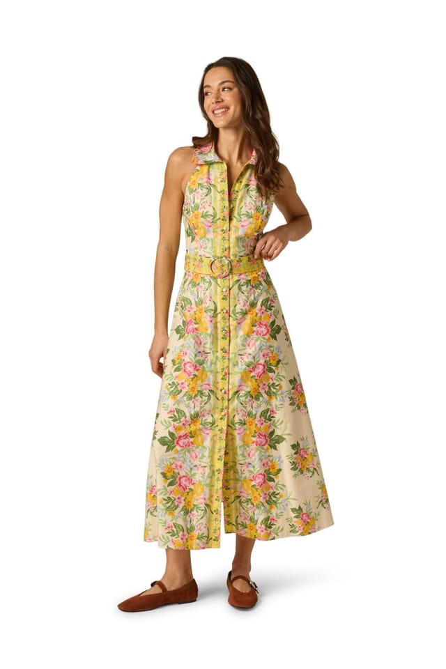 Adrianna by Adrianna Papell Adrianna by Adrianna Papell Women's Printed Cotton Maxi Dress in Yellow - 2