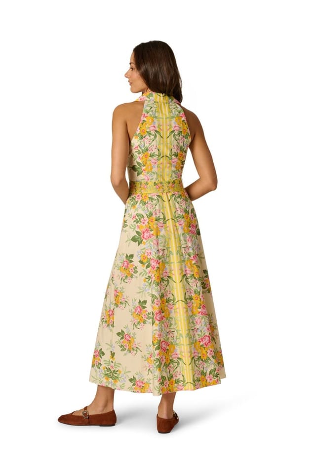 Adrianna by Adrianna Papell Adrianna by Adrianna Papell Women's Printed Cotton Maxi Dress in Yellow - 3