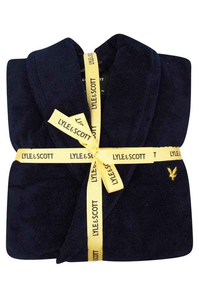 Lyle & Scott Lyle & Scott Men's Lucas Bath Robe Peacoat in Navy - 3