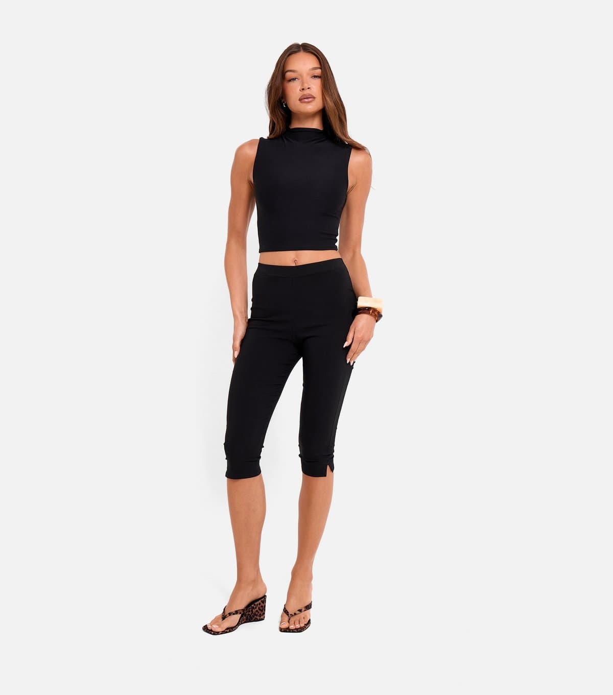 Public Desire Women's Black High Waist Capri Trousers Public Desire New Look