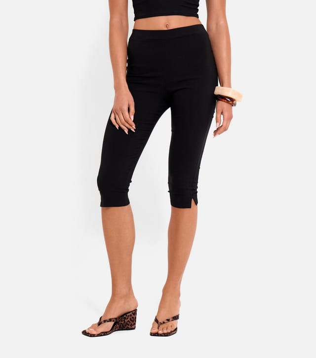Public Desire Women's Black High Waist Capri Trousers Public Desire New Look - 3