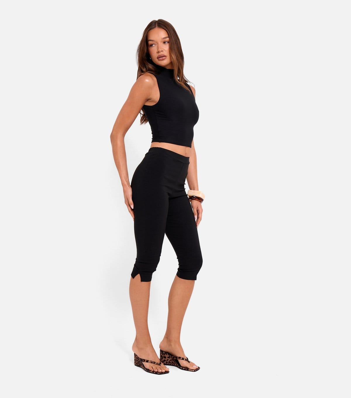 Public Desire Women's Black High Waist Capri Trousers Public Desire New Look - 4