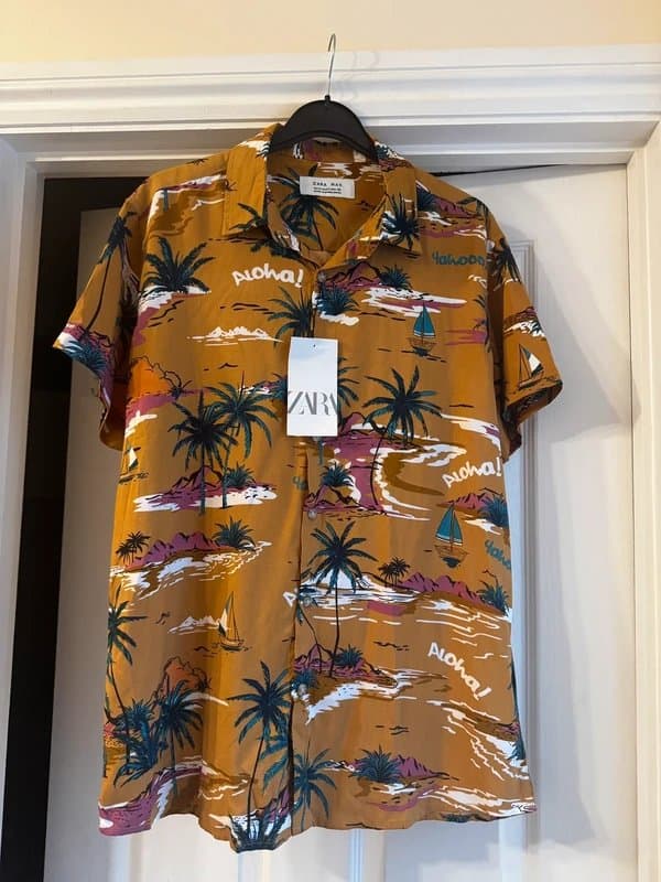 Zara Zara Men’s Tropical Print Shirt – BNWT – Uk Size M – Summer & Holiday Shirt