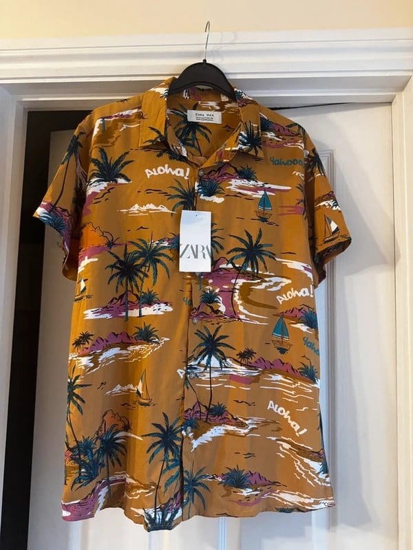 Zara Zara Men’s Tropical Print Shirt – BNWT – Uk Size M – Summer & Holiday Shirt - 1