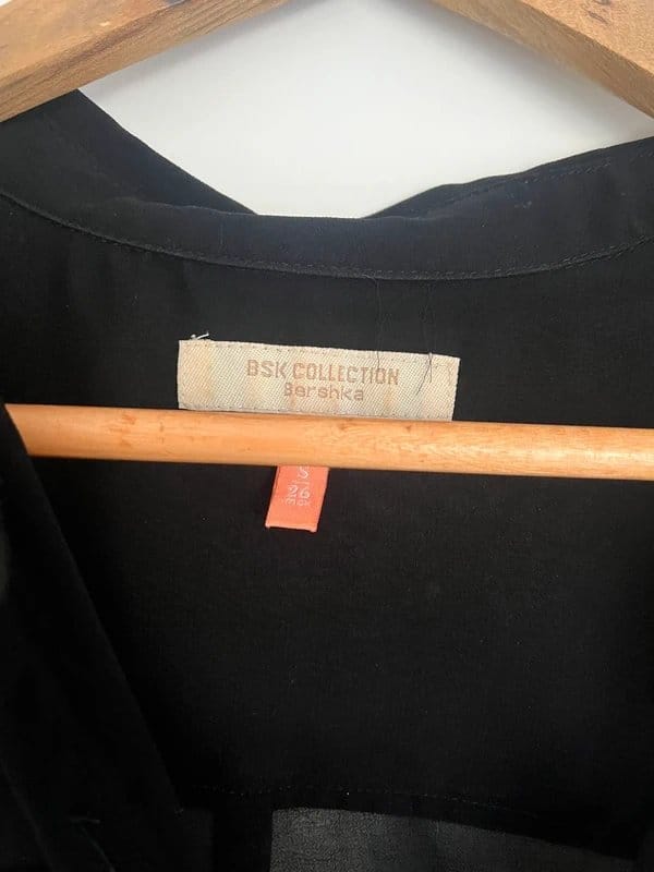 Bershka Black Sheer Mesh See-Through Blouse