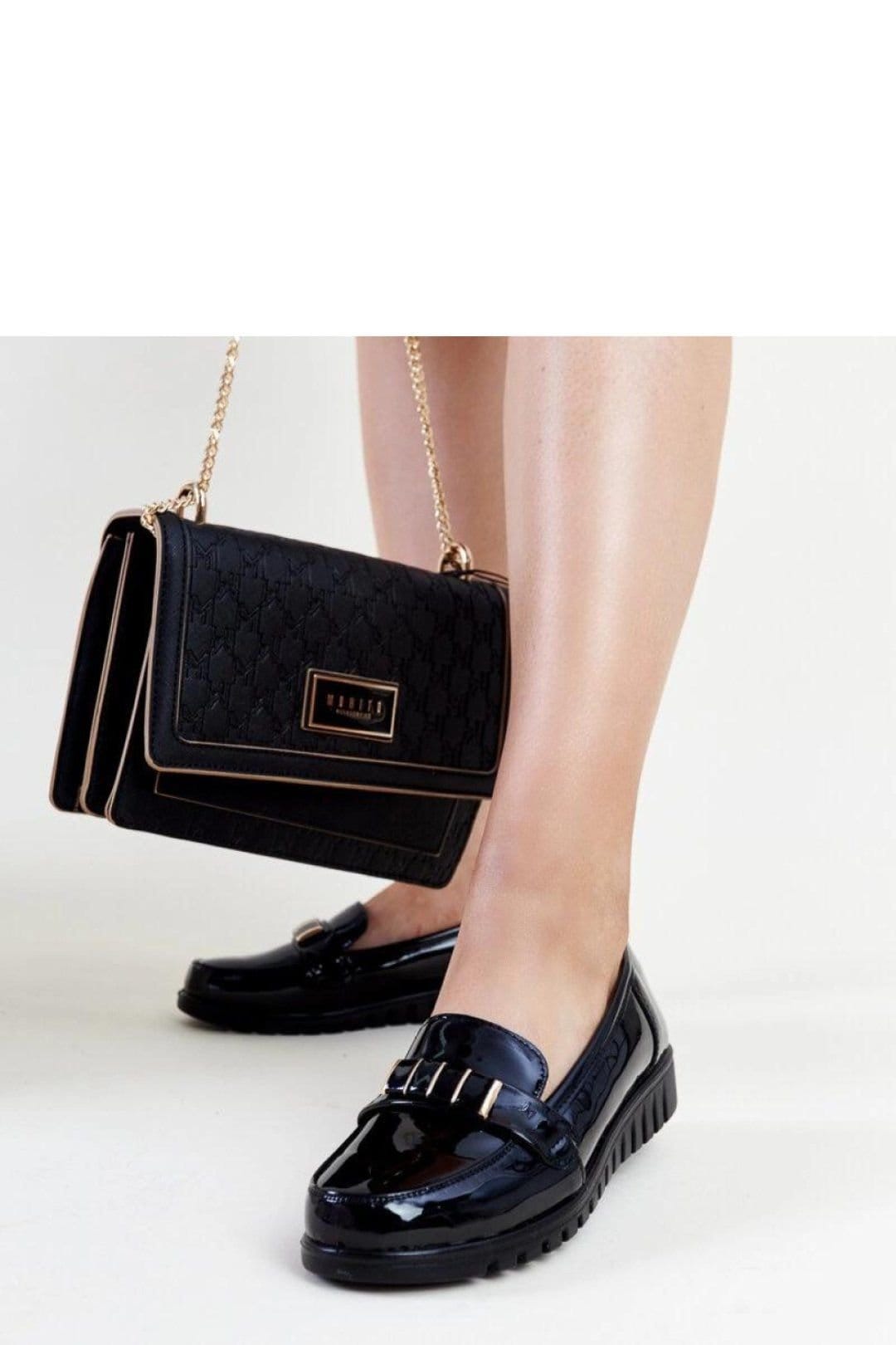 Love Lace Love Lace Women's Mocassin Patent Loafers with Decorative Strap & Rubber Sole in Black - 4