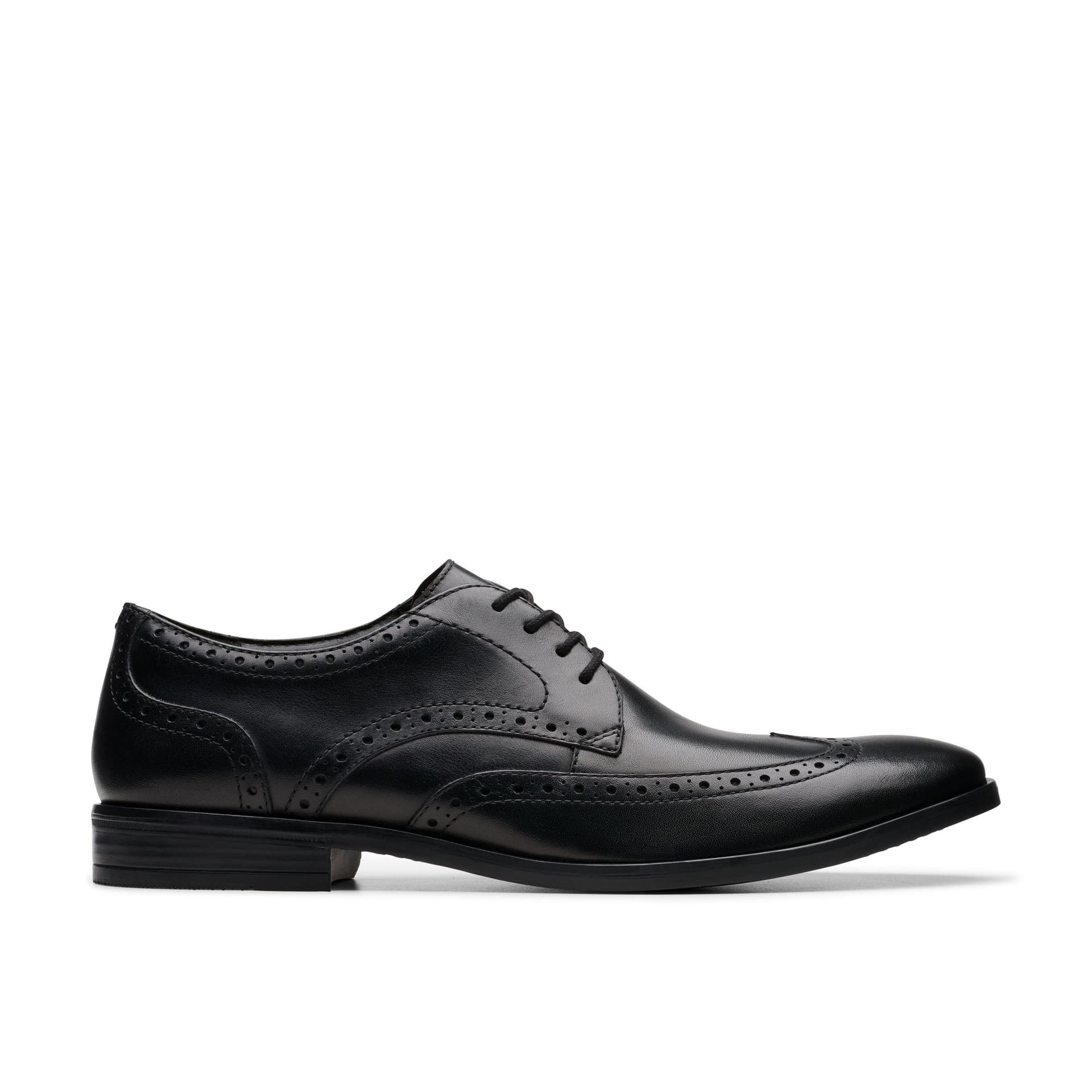 Clarks Clarks Men's Black Leather Brogue Derby Shoes