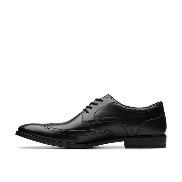 Clarks Clarks Men's Brandon Limit Brogue Black Leather Brogues, Lace Up - 2