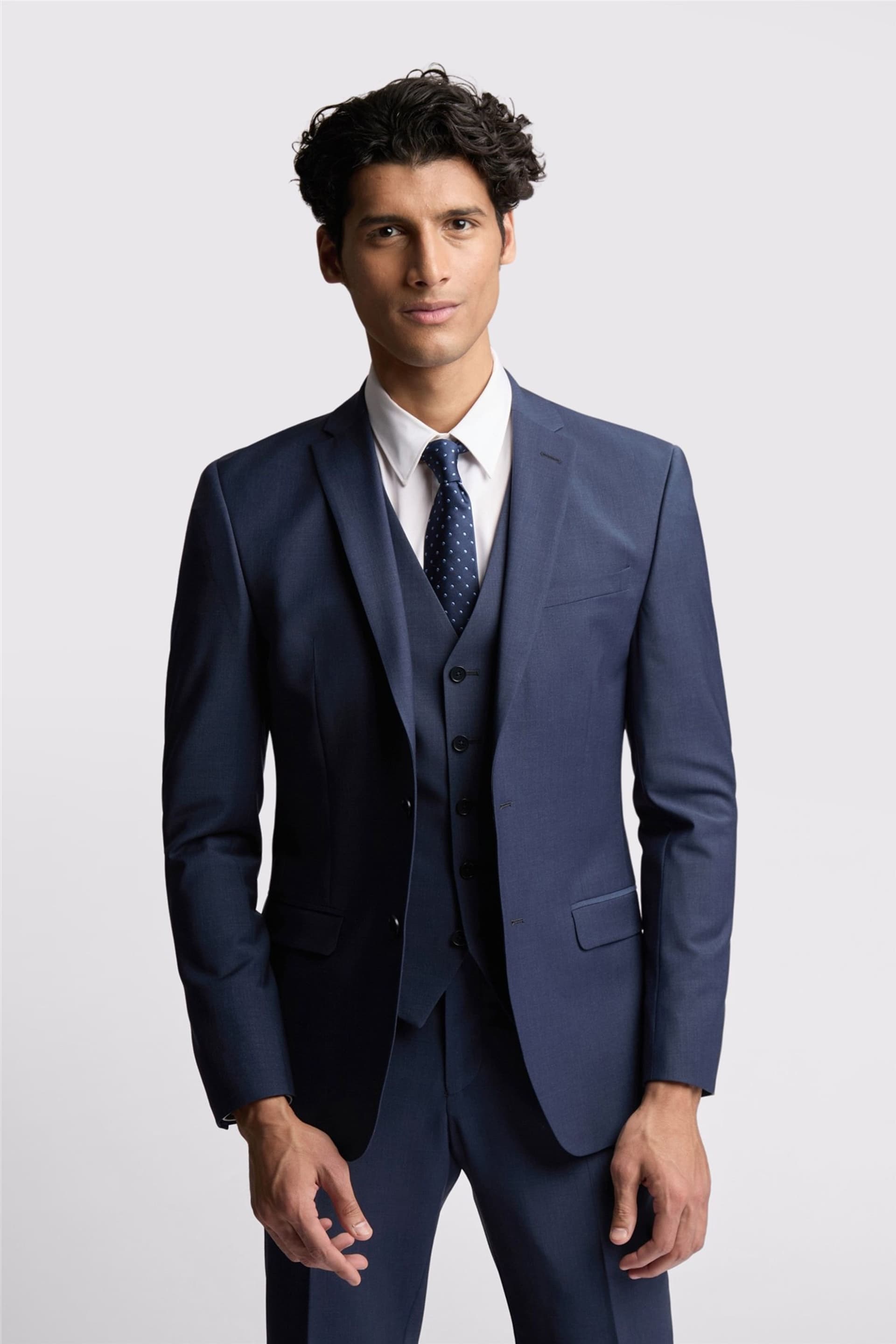 Ted Baker Ted Baker Men's Single Breasted Two Button Slim Fit Suit Jacket in Dark Blue