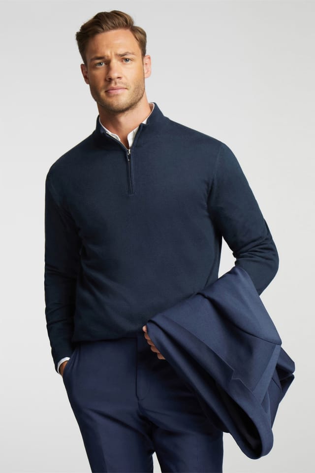 Ted Baker Ted Baker Men's Single Breasted Two Button Slim Fit Suit Jacket in Dark Blue - 3