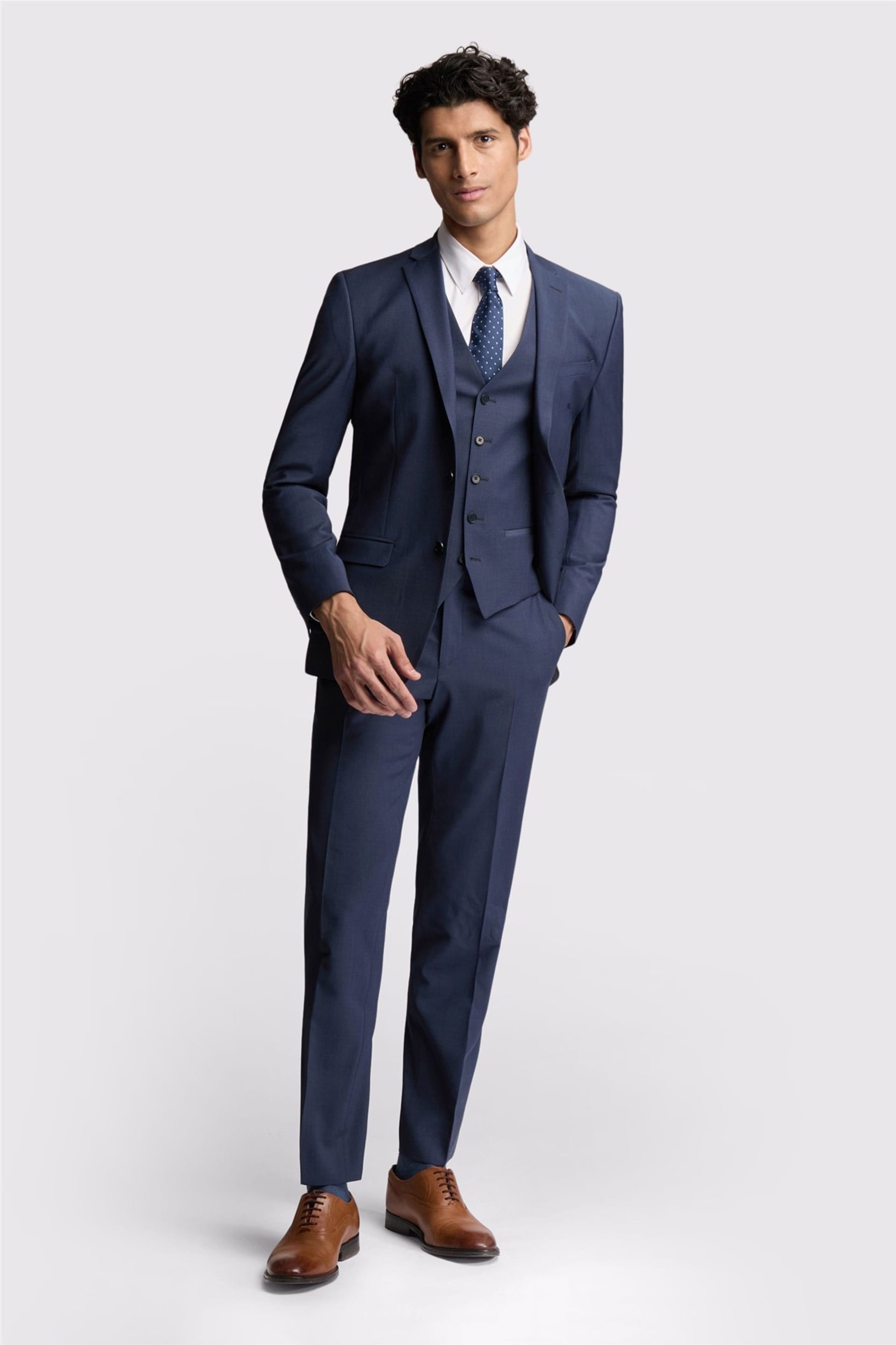 Ted Baker Ted Baker Men's Single Breasted Two Button Slim Fit Suit Jacket in Dark Blue - 4
