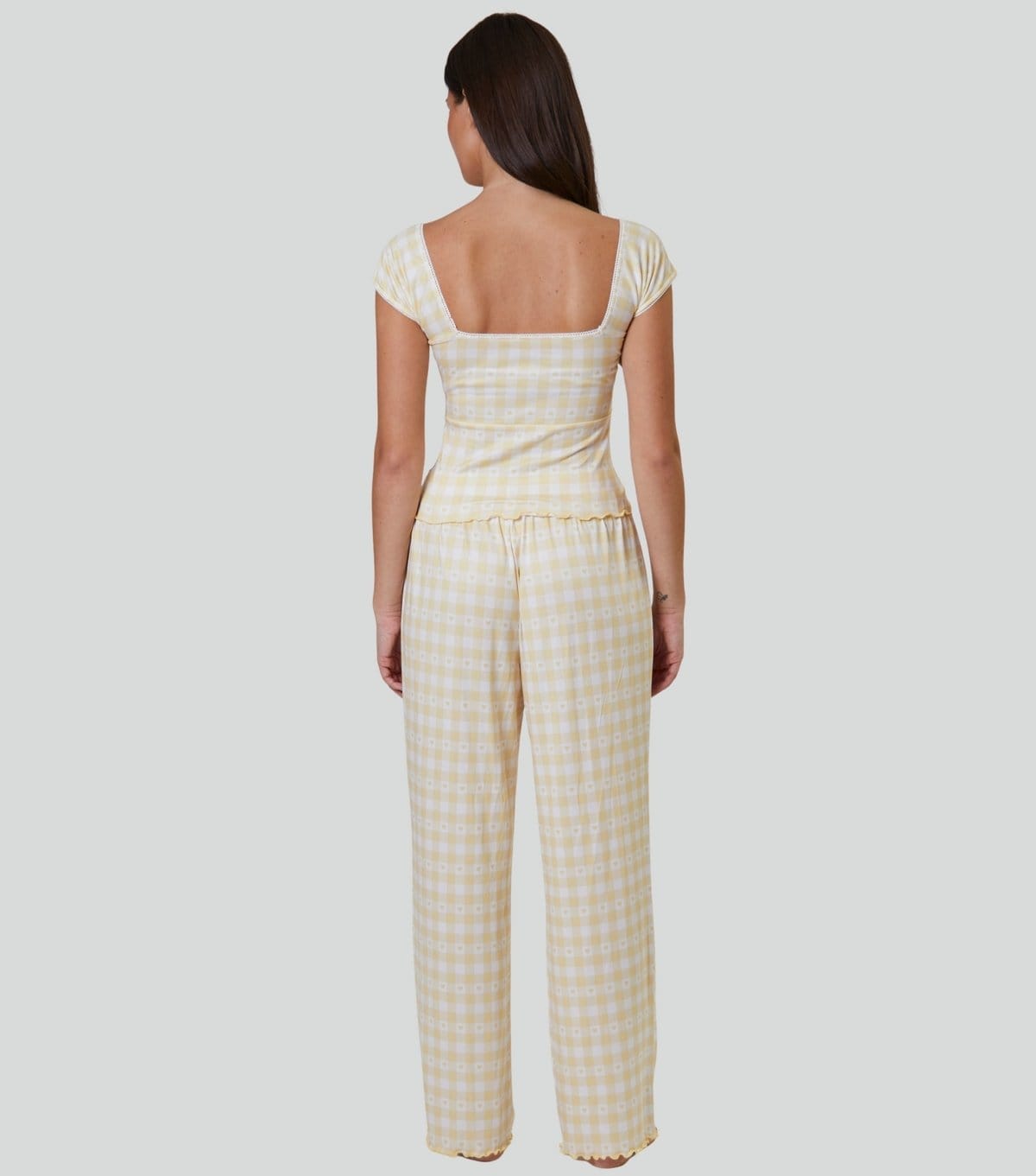 Loungeable Women's Yellow Gingham Pyjama Set Loungeable New Look - 4