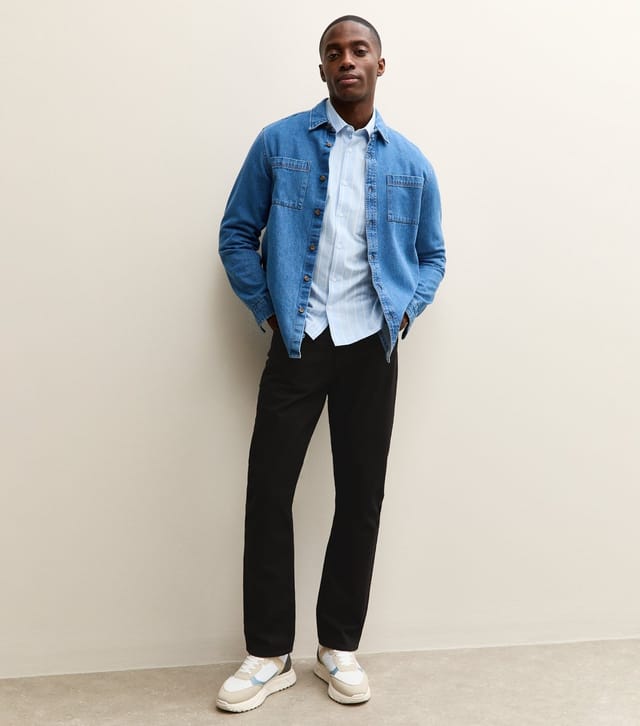 New Look Men's Blue Boxy Striped Shirt New Look - 3