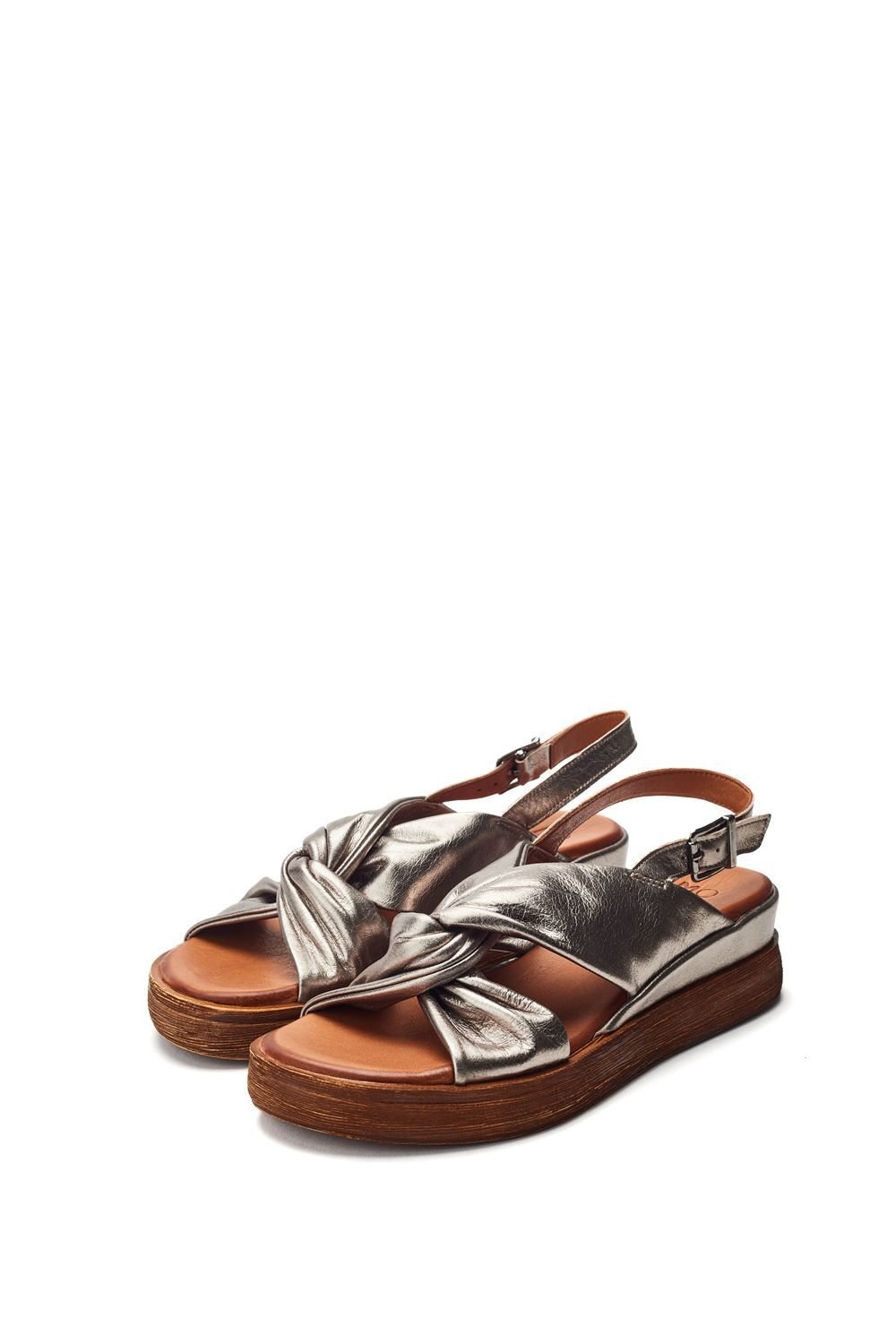 Moda In Pelle Moda In Pelle Women's 'Kalmia' Leather Flatforms in Metallic Silver - 2