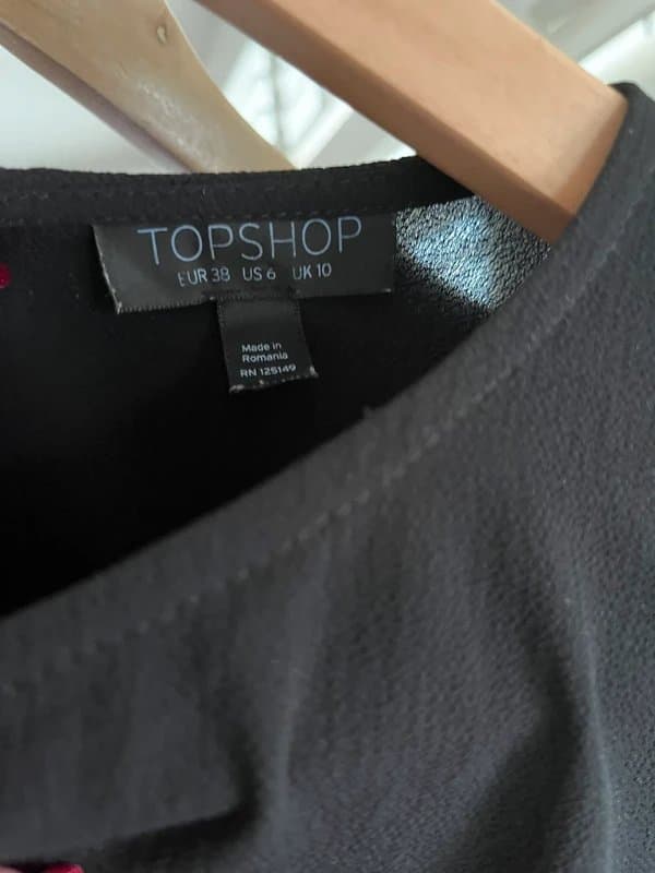 Topshop Topshop black chiffon blouse UK10