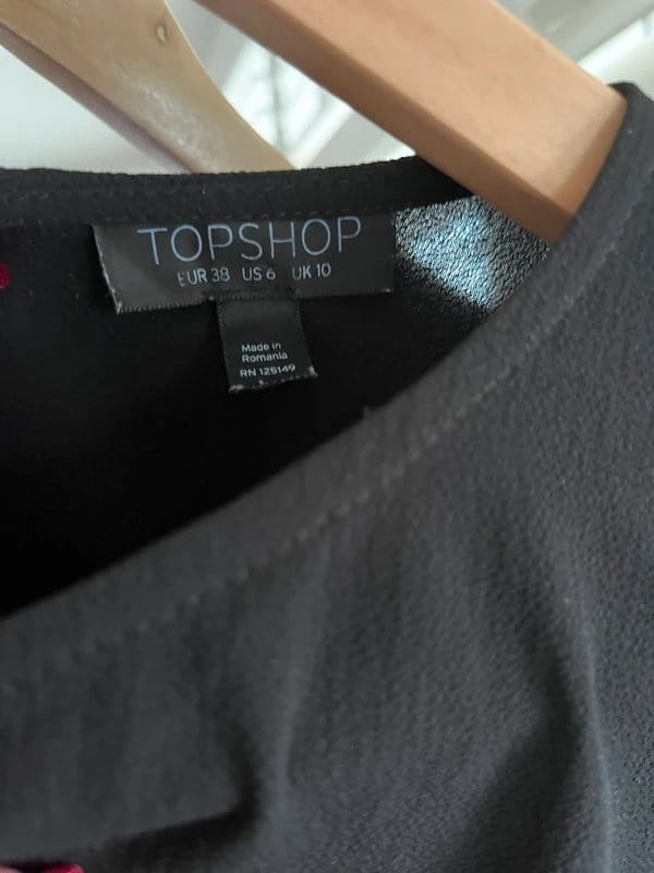 Topshop Black Chiffon Blouse UK10