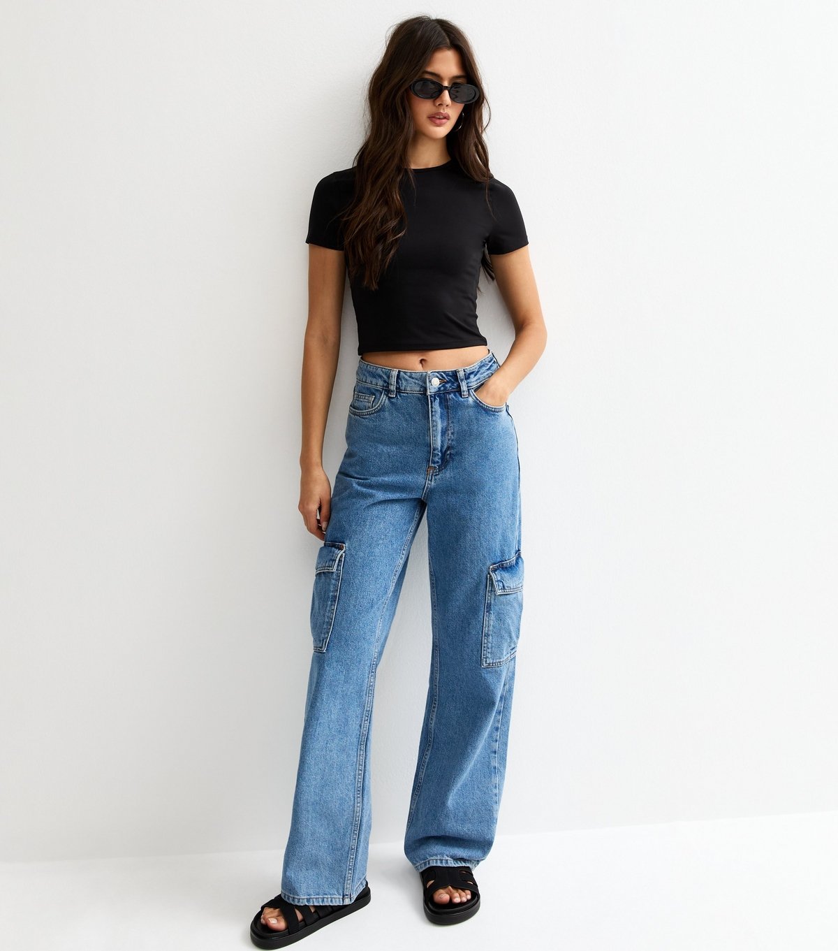 New Look Women's Black Crew Neck Cropped T-Shirt New Look - 3