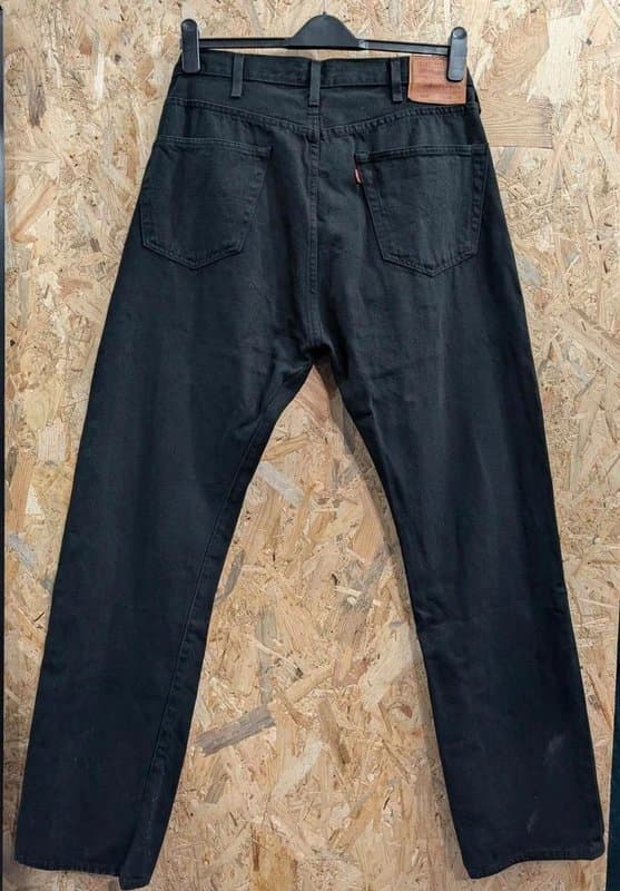 Levis Levis 501 Black Jeans W38 L34 Men Vintage Straight Leg Button Fly Premium Big-E