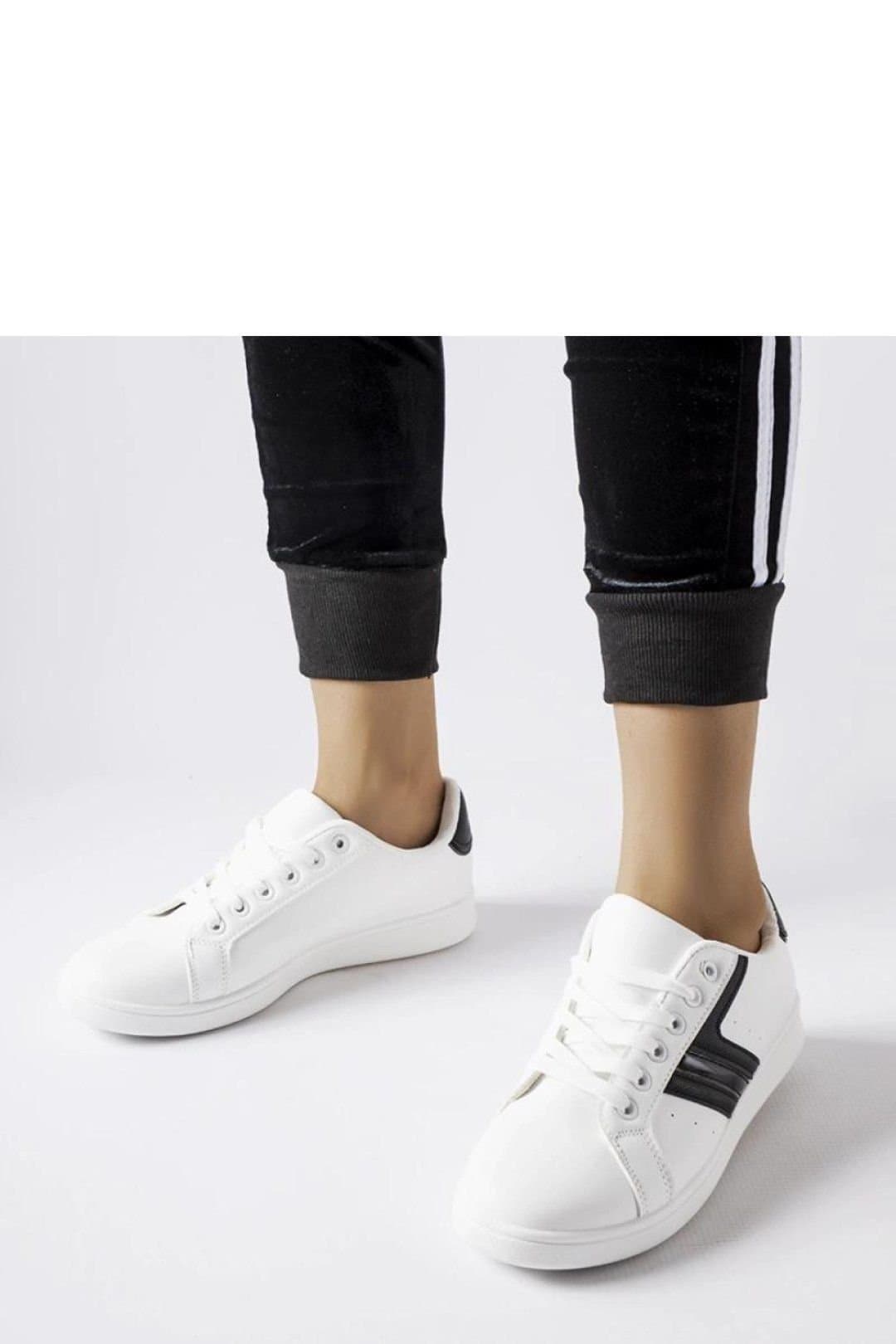 Love Lace Love Lace Women's Sport Sneakers with Black Inserts Ergonomic Comfort Shoes in White