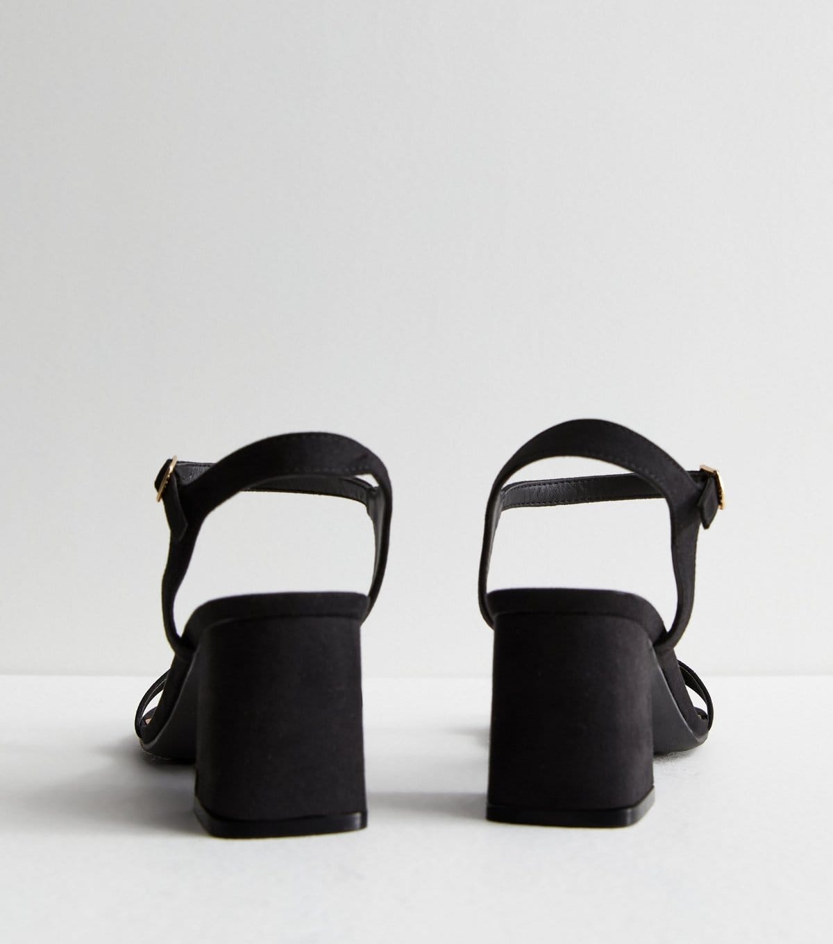 New Look Women's Black Suedette 2 Part Block Heel Sandals Vegan New Look - 4