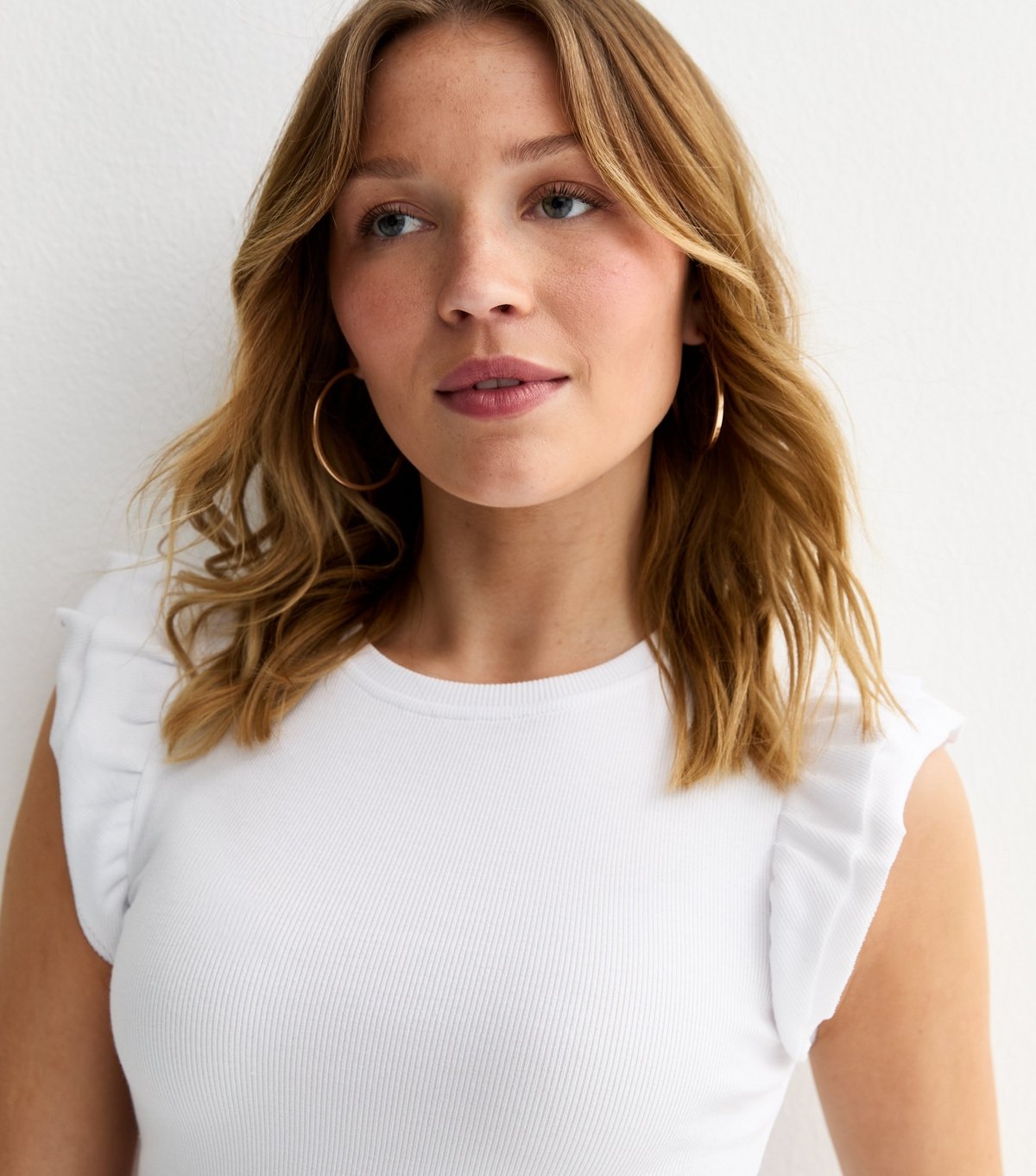 New Look Women's White Frill Sleeve Top New Look - 2