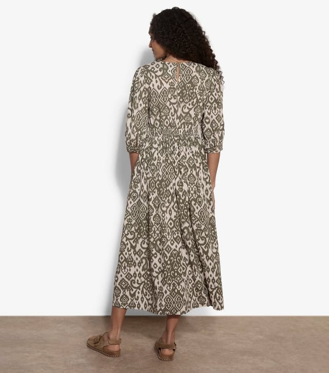 Apricot Women's Light Khaki Tapestry Ikat Print Midi Dress Apricot New Look - 3
