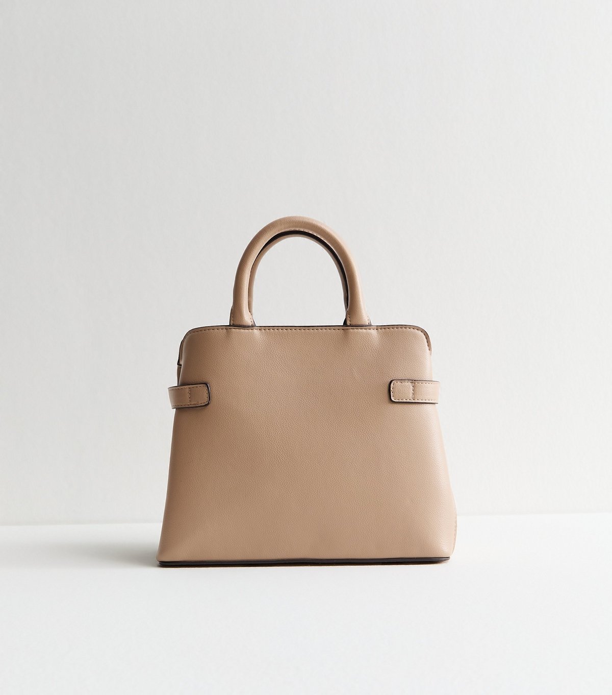 New Look Mink Faux Leather Gusset Turn Lock Top Handle Bag Vegan New Look - 4