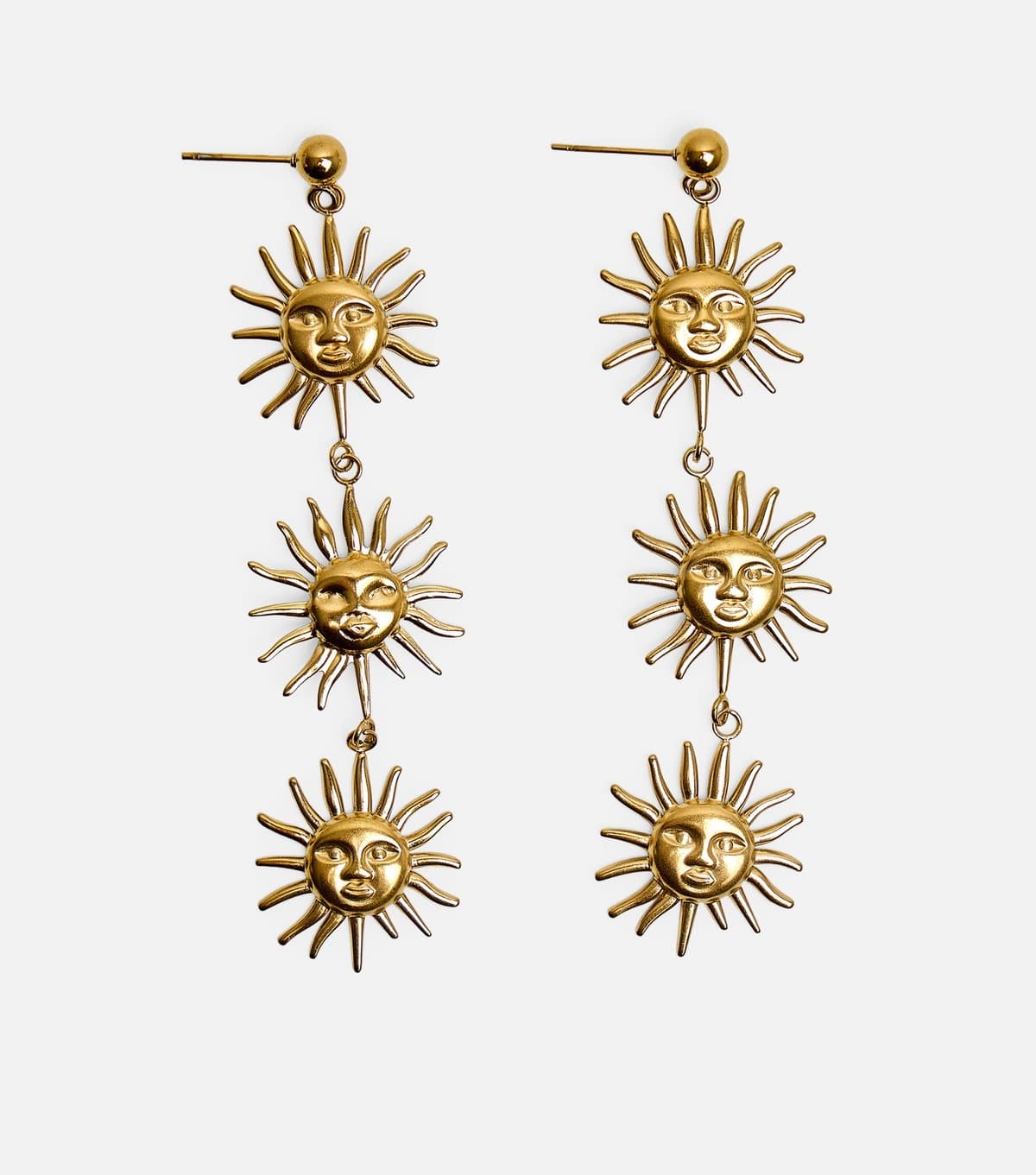 Public Desire Public Desire Gold-Tone Triple Sun Drop Earrings