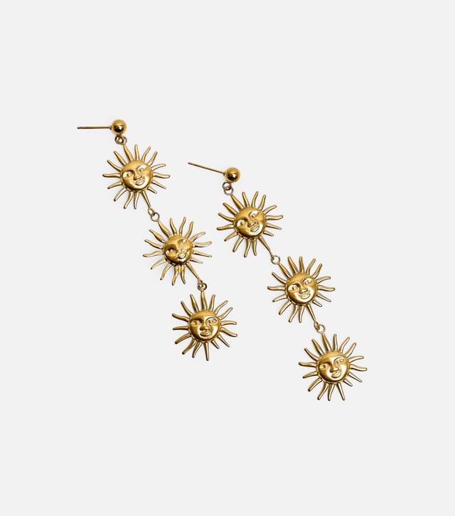 Public Desire Gold Tone Triple Sun Drop Earrings Public Desire New Look - 2