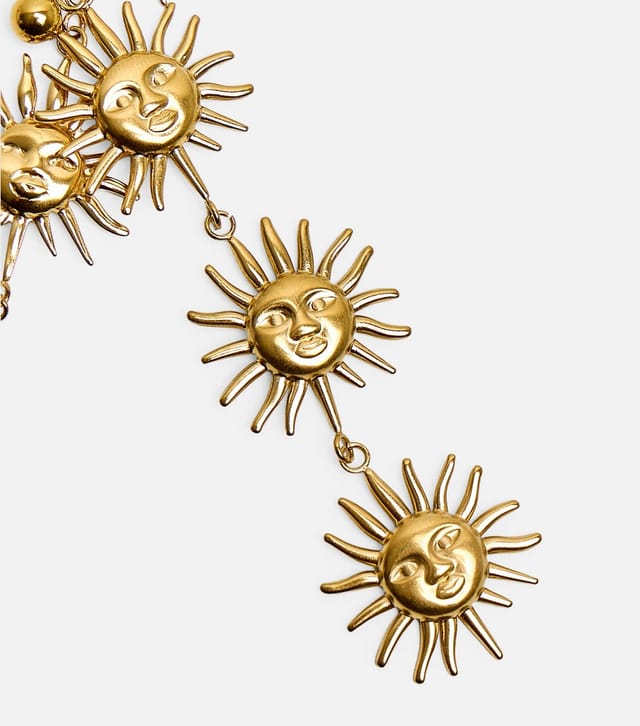 Public Desire Gold Tone Triple Sun Drop Earrings Public Desire New Look - 3