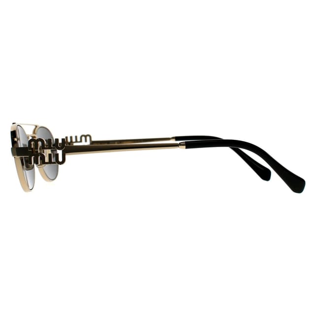 Miu Miu Miu Miu Women's Oval Pale Gold Dark Grey MU 54ZS - 3