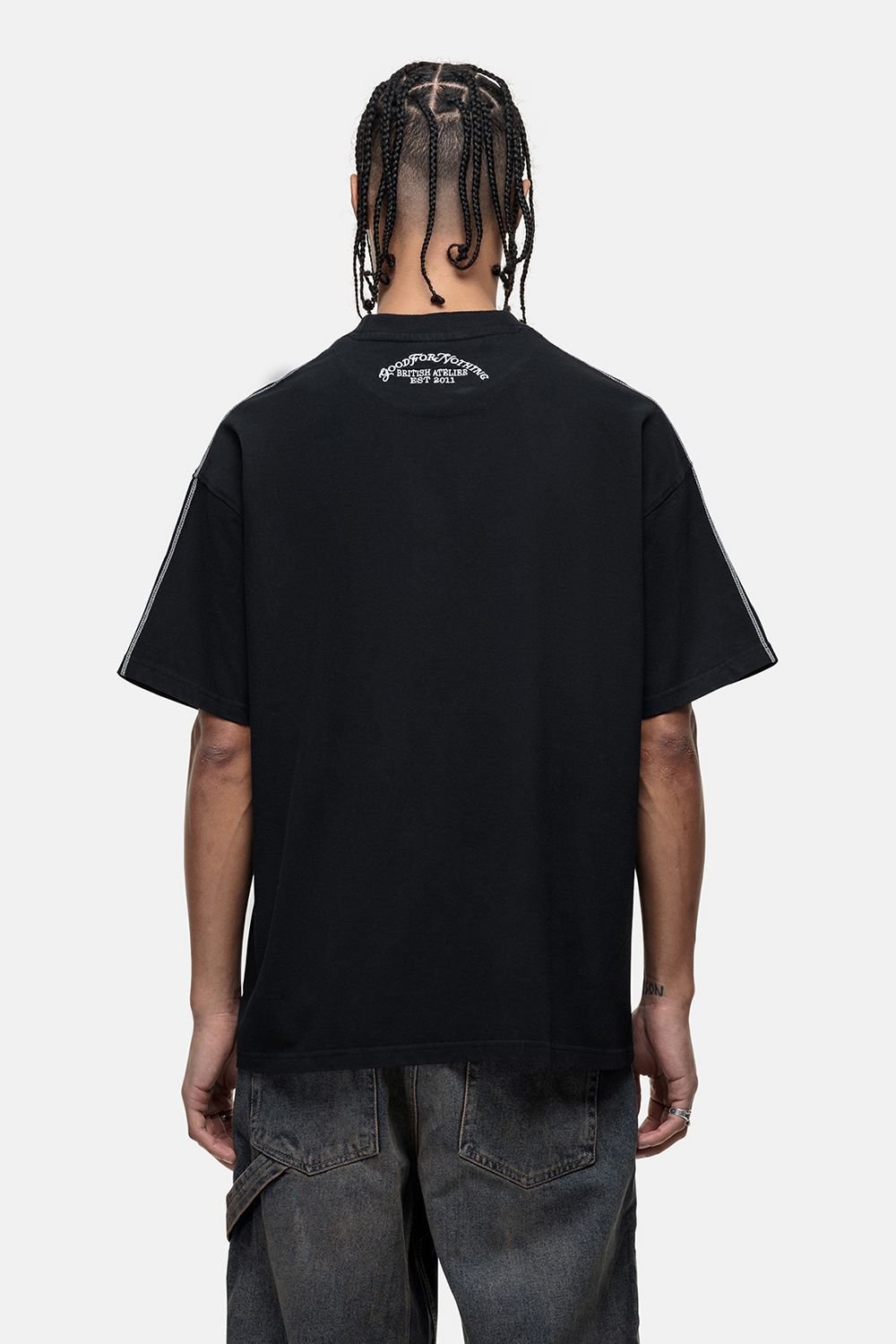 Good For Nothing Good For Nothing Men's Washed Oversized T-Shirt in Black - 2