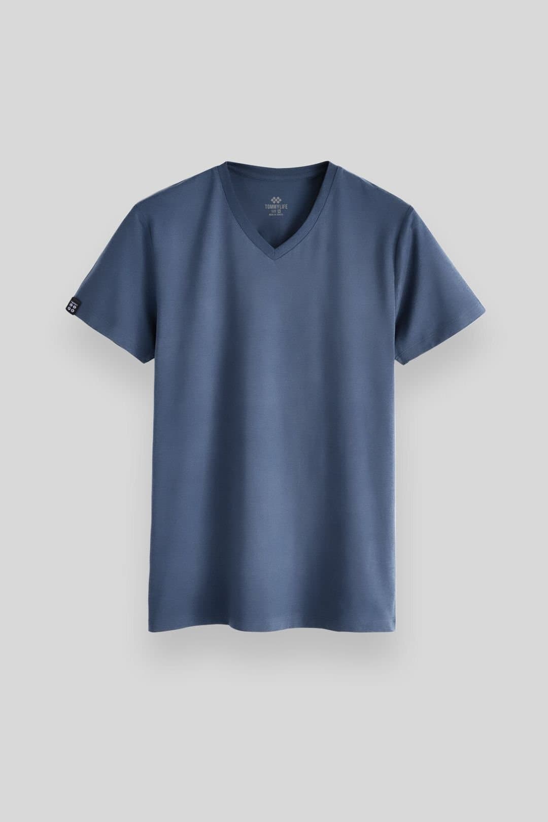 Tommy Life Tommy Life Men's V-Neck Short Sleeve T-Shirt in Blue