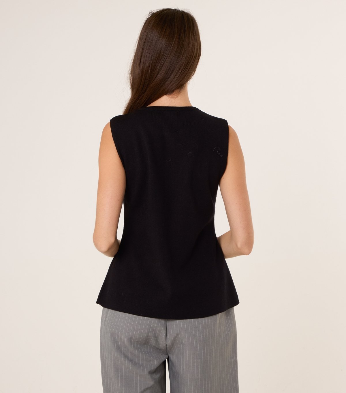 Blue Vanilla Women's Black Knit Tailored Waistcoat Blue Vanilla New Look - 4