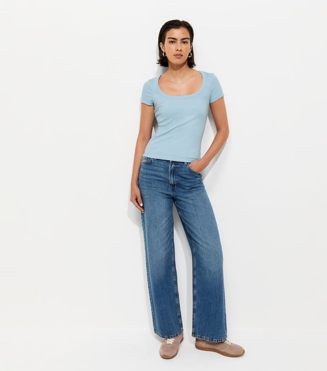 New Look Women's Light Blue Square Neck Top New Look - 3