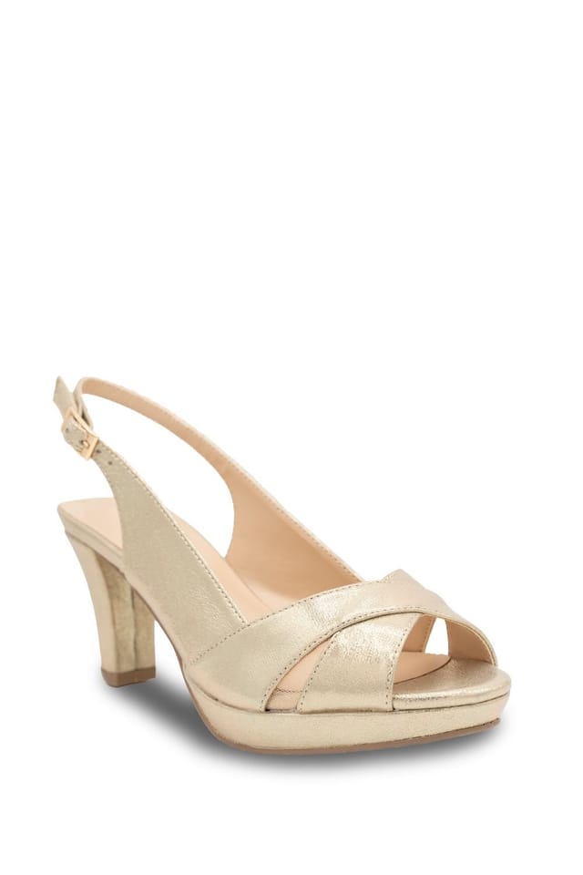 Paradox London Paradox London Women's Faux Leather 'Luisa' Sling Back Platform Sandal in Gold - 2