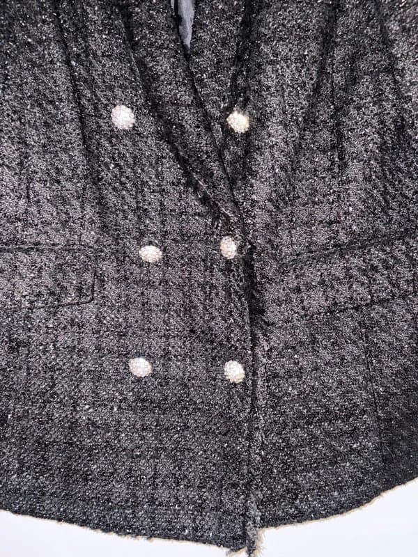 F&F F&F Black Metallic Tweed Embellished Blazer Plus Size 20 Party Occasion Smart Festive