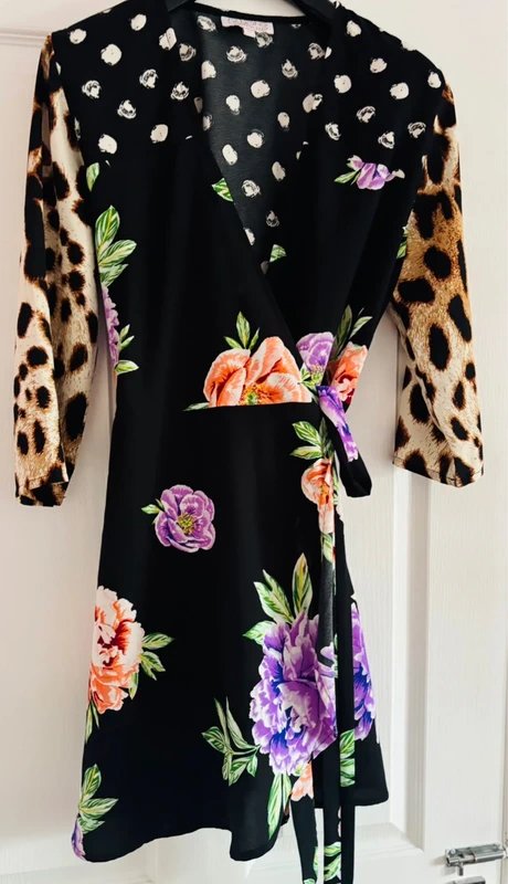 Dancing Leopard Dancing leopard plunge wrap dress wedding party holiday 10 same day post - 1