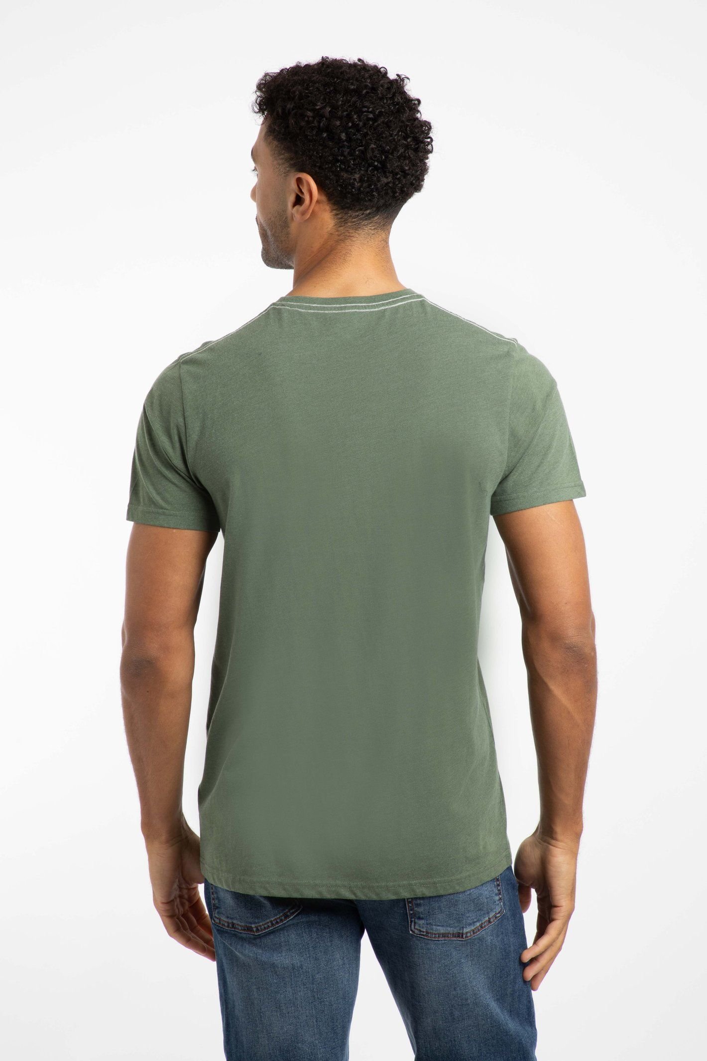 Weird Fish Weird Fish Men's Double Fish Front Print Graphic T-Shirt in Dark Green - 3