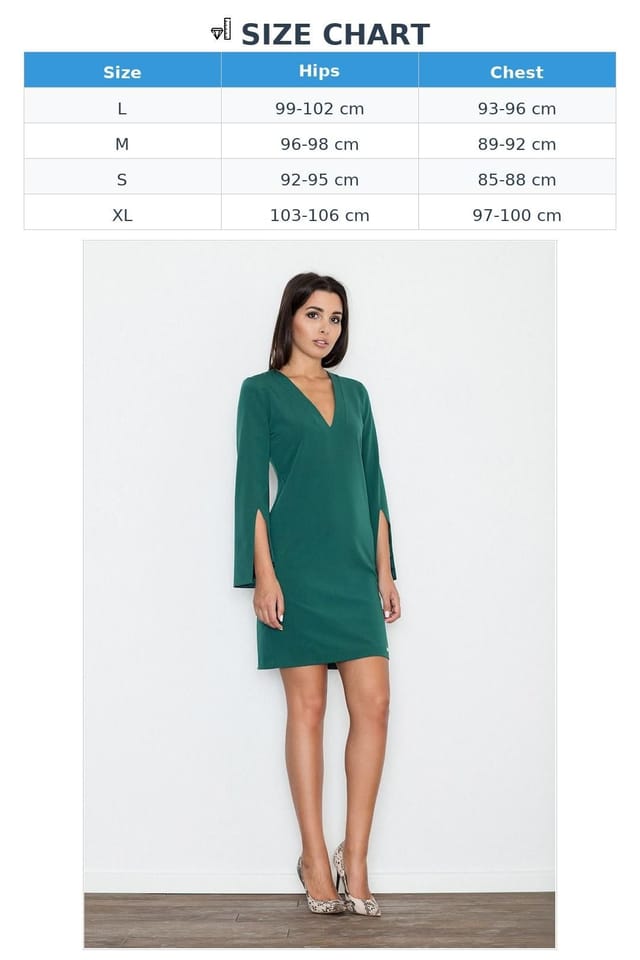 Love Lace Love Lace Women's Elegant Pointed Neck Daydress with Slits in Green - 3