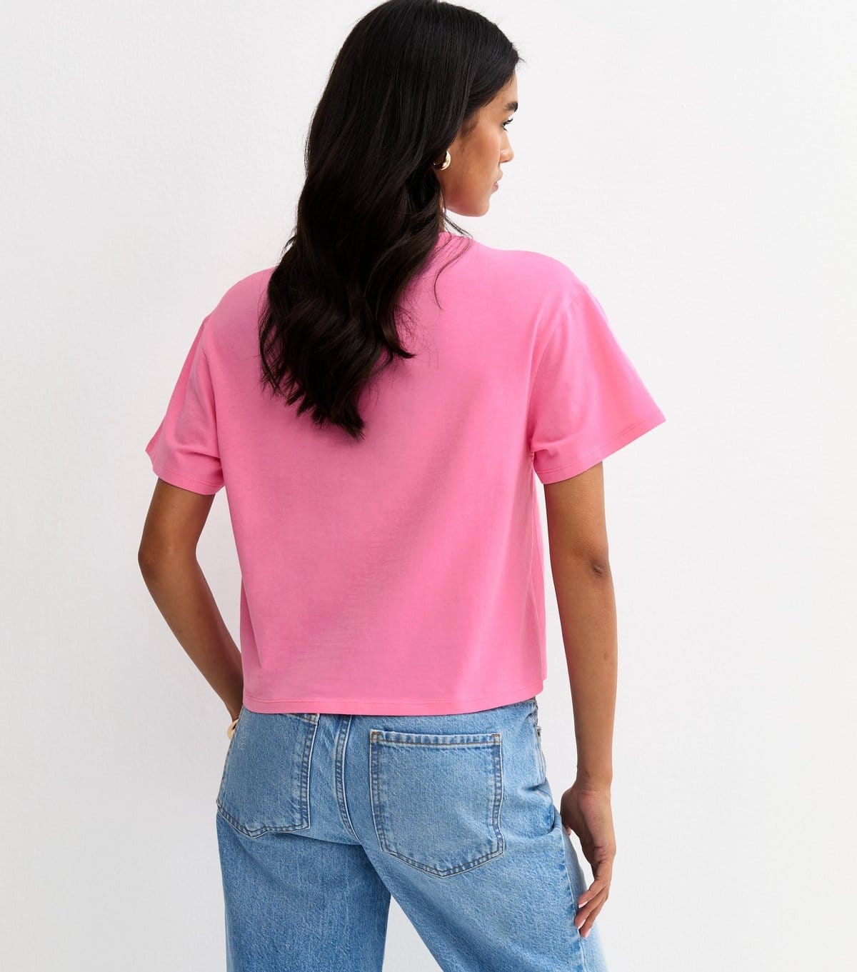 New Look Women's Bright Pink Tie Front T-Shirt New Look - 4