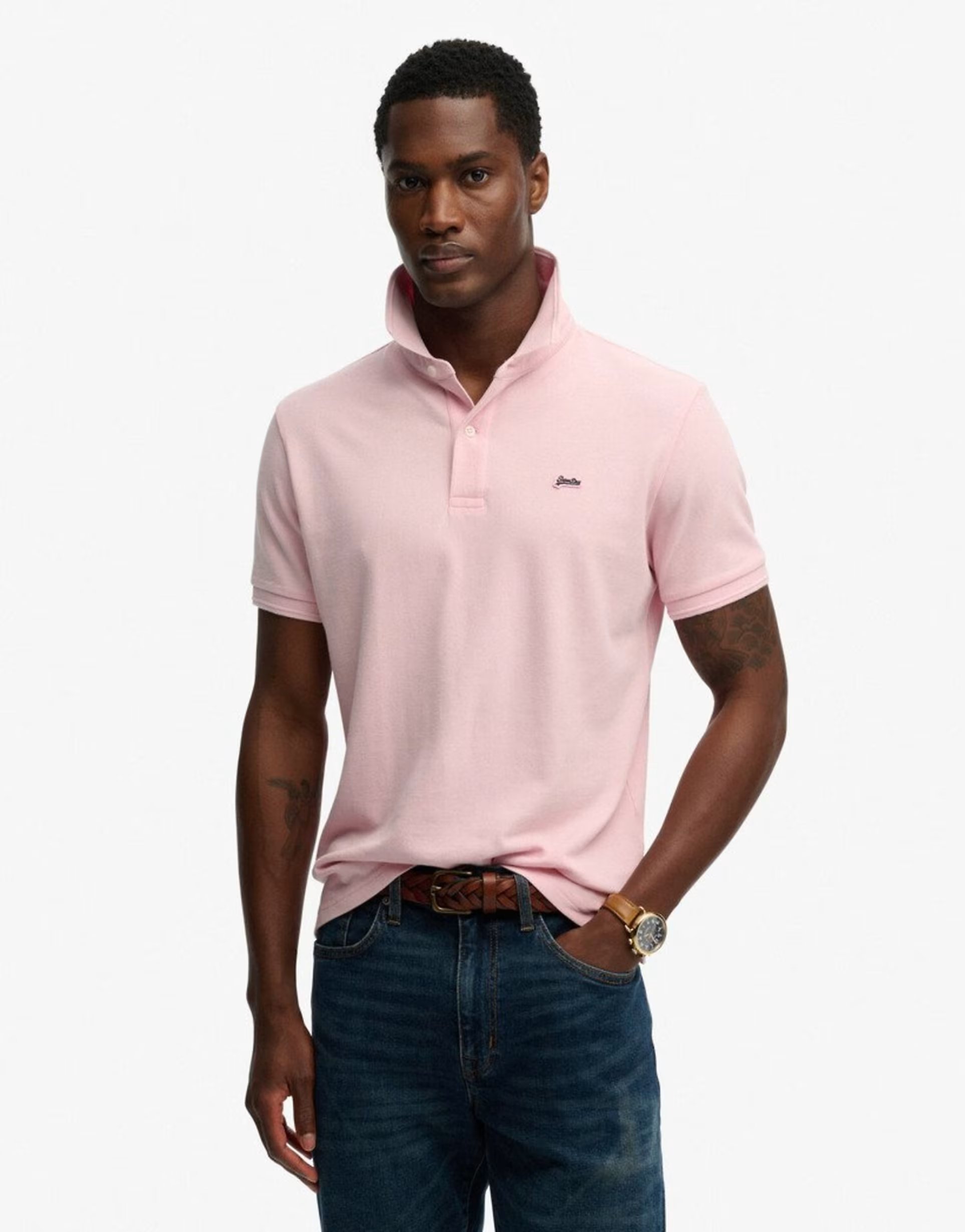 ASOS Superdry Classic pique polo shirt in montauk pink - 1