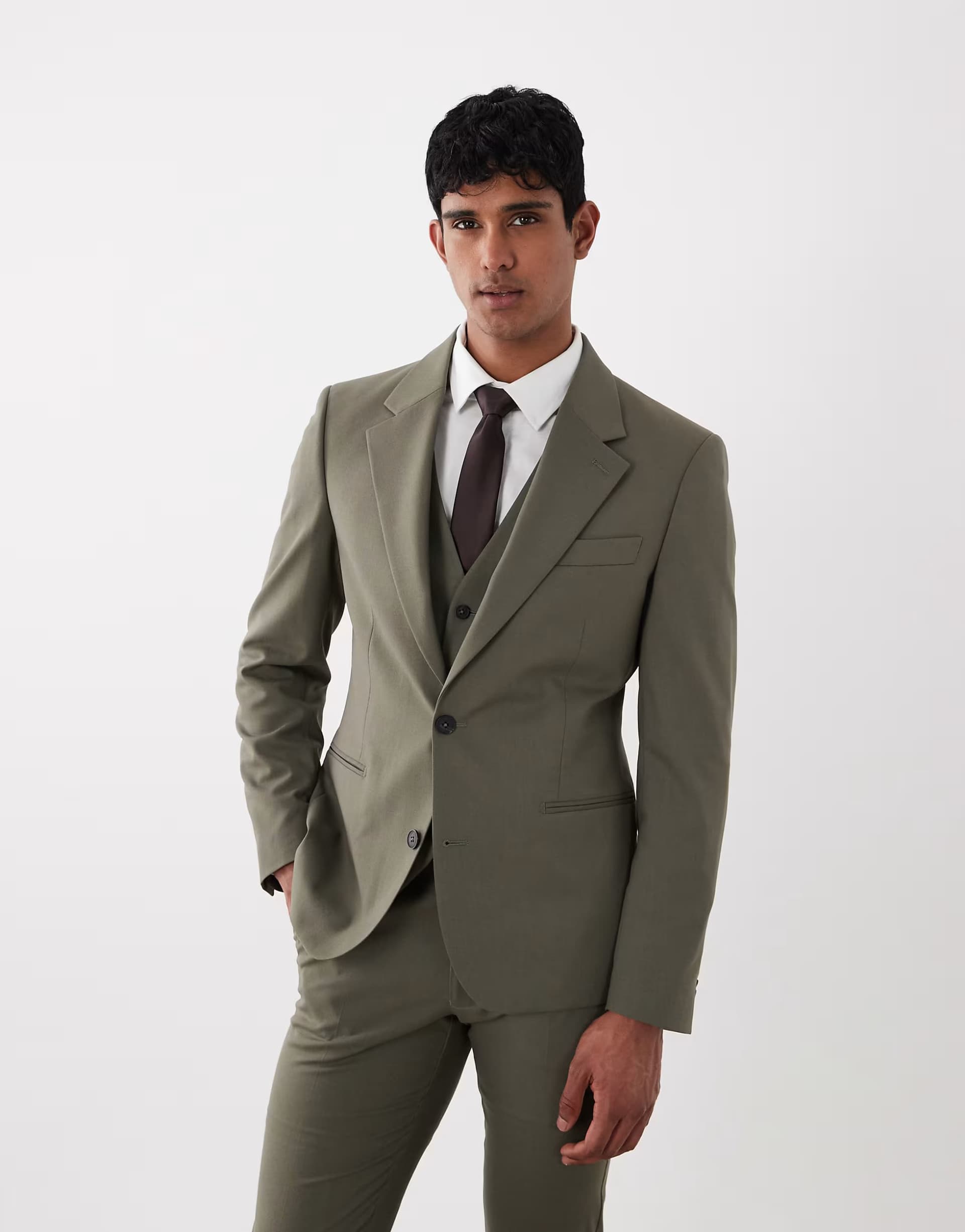 ASOS ASOS DESIGN skinny suit jacket in mid green