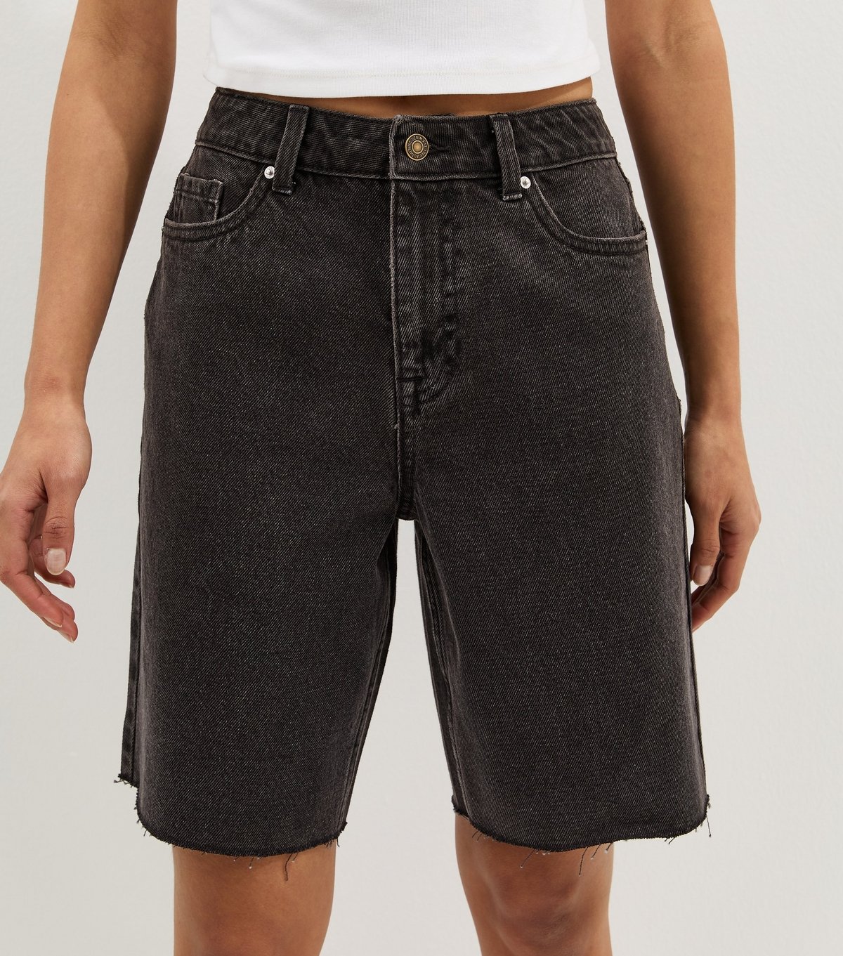 New Look Women's Black Denim Bermuda Shorts New Look - 4