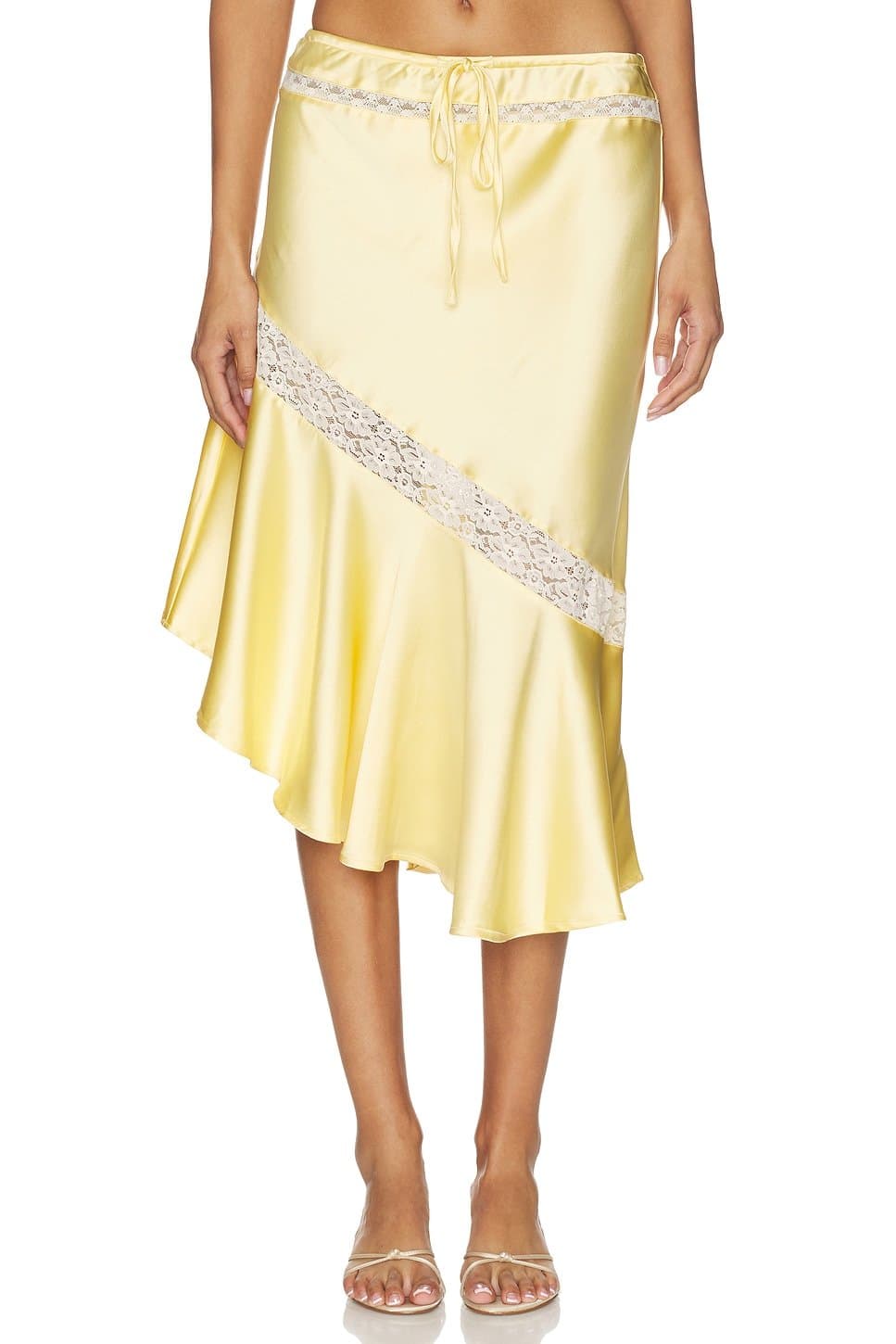 revolve Delphia Satin Midi Skirt