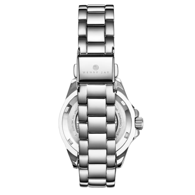 Henry Jay Henry Jay Women's Quartz Analog Watch Light Blue Mother of Pearl Dial on Stainless Steel Band - 2